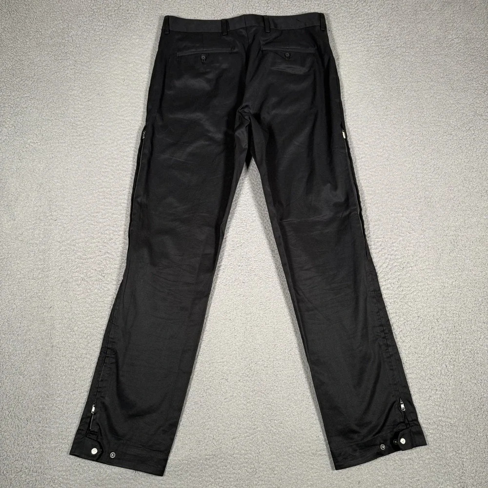 RLX Ralph Lauren Pants Mens 32x31 Black Ankle Zip‎ Golf Chino Straight Fit Logo